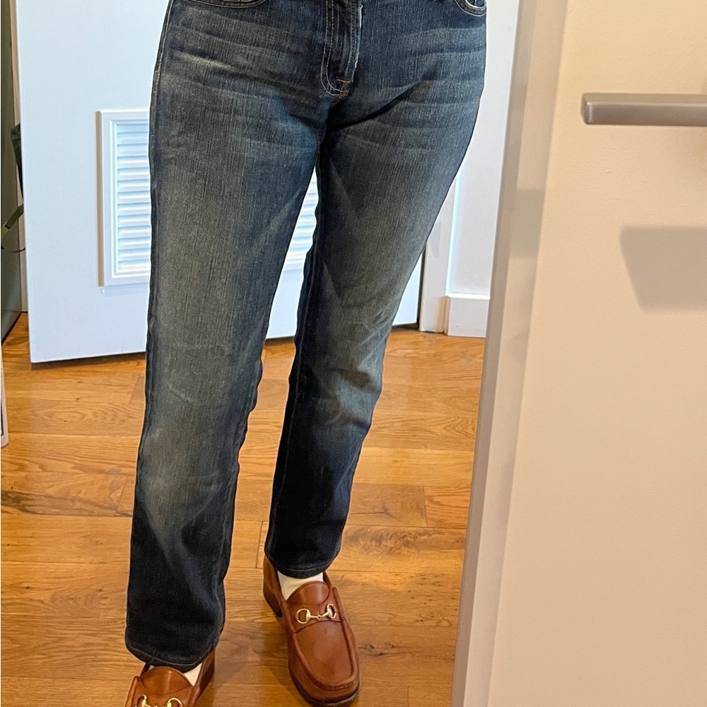 7 For All Mankind Dark Blue Straight Jeans